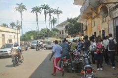We are passing the center of town. Locals and kids congregating.