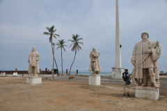 After lunch we toured the Sao Sebastiao Museum, close to the hotel, These 3 Portuguese statues looking out to the sea were near the entrance to the museum building. .
