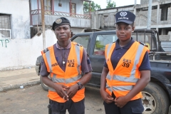 A male and Female police officer came along as we were in front of the church.  They kept looking at me so I went over and made friends with them and asked if I could take a photo of them.  They agreed.  I showed the photo to them and they were smiling at last.