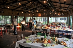Inside the dining hall prior to arrival of the rest of the guests. Beautiful