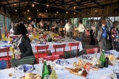 View inside the dining hall is quite large.  All food is prepared in an adjacent building  across the patio area.
