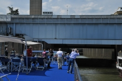 As the ships pass under the bridges all antennas and anything on the top deck must be laid flat.