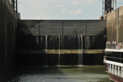 Bow looking forward beginning to rise within the lock.