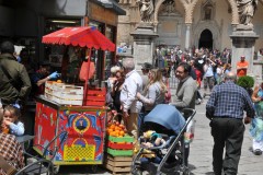 Looking from the fruit juice stand back towards the Cathedral Palermo