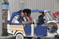 This evening we were broken into smaller groups  for a tour of Palermo  by Moto-Ape  vehicles... 3 wheel vehicles.. similar in some countries called tuk tuks.