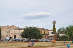 Not one cloud formation but two.  This one in the opposite direction of the first one we saw. No one could identify what was happening either.