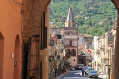 Looking back through the arch into the main street.