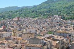 View of the town of Castelbuono from a balcony at the Castle. Takes your break away.