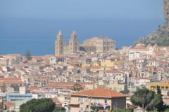 Cefalu from the highway above the city as we returned to Palermo for the evening.