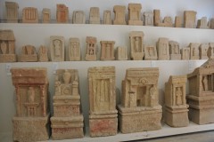 The foundation of the city probably dates from the eighth century BC, about a century after the foundation of Carthage in Tunisia. Here are cemetery markers, possible Tophet, a type of cemetery for cremated remains of children who were sacrifices..