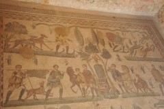 The Hunt.. Another well-preserved mosaic shows a hunt, with hunters using dogs and capturing a variety of game.