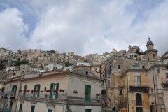 Looking up the hill from Lower Ragusa Ibla  in front of the Church of the Souls of Purgatory.