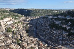 Looking across the city of Modica from above. Very dense city. We drove up through he city from the bottom of the hills you see.