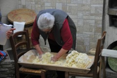 Here Concetta showed us how to make dough from a small piece left from the previous days dough.