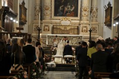 Walking in the Siracusa Duomo, Church, is a second wedding taking place.