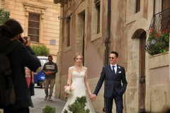 The second Bride and Groom strolling to the water front reception as I was having a leisurely lunch outside of a local restaurant.