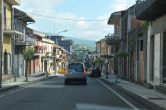 Continuing the narrow roadway on Mt. Etna.