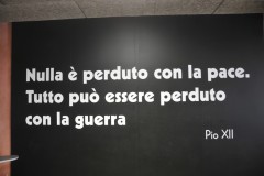 In my best translation Italian to English ..." Nothing is lost with Peace.  Everything will be lost with War".