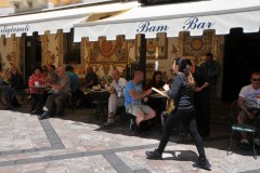 Lots of outdoor cafes.