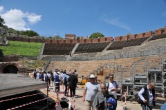 The Ancient theater of Taormina is built for the most part of brick, and is therefore probably of Roman date.