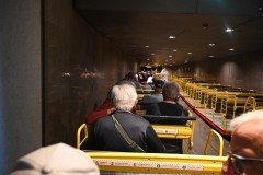 You enter the cave system via a 2.1 mile train ride into the caves.  We were given, prior to riding the train, an audio receiver  that as you walk through the mammoth cave system, 3 miles, with a walking tour about 2 hours,  identified by numbers you learn of the different areas of the cave.