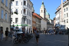 Ljubljana Cathedral  or St. Nicholas's Cathedral  serves the Archdiocese of Ljubljana. Easily identifiable due to its green dome and twin towers,