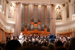 We saw a flyer in the hotel telling us the San Jose State University Choraliers Gala Concert from San Jose, California was performing that night in Ljubljana.  As a native Californian I had to go support one of our local University choirs on tour. The concert was excellent. After the concert several of us went to eat and leaving the restaurant I recognized a number of the performers. I had to chance to talk with them and congratulate them. 