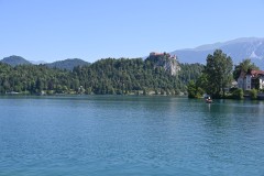 Today Sunday, we drove outside of Ljubljana about 45 minutes to Lake bled. We see in the distance an 800 year old Bled Castle hanging to a rocky cliff above Lake Bled.. 