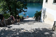 Traditionally it is considered good luck for the groom to carry his bride up the steps on the day of their wedding before ringing the bell and making a wish inside the church. Hopefully the bride is slender and not weighing a lot. The groom in good shape to make the climb.  Carrying a heavy bride up 99 steps is not a good beginning to a marriage. 