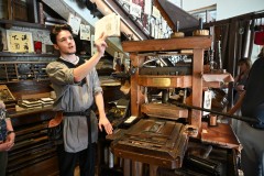 Once inside Bled Castle we visit an antique printing machine still in operation today. 