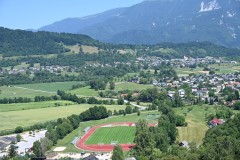 The residential areas of Lake Bled city. 