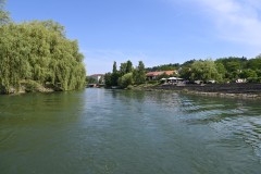 We motor past  Špica, where people used to swim in the river and sunbathe on the shore, 