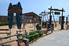 Entrance to the beach side restaurant Koko  M Mo, The Shack,  at the Intercontinental situated on the Bay of Bengal