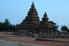 The Shore Temple built in 725 A.D. is a structural temple, built with blocks of granite, dating from the 8th century AD. At the time of its creation, the site was a busy port.  Marco Polo and the European merchants who came to Asia after him called the site Seven Pagodas. One of these is believed to be the Shore Temple. The temple probably acted as a landmark for seafarers. As it appears like a Pagoda, the name became familiar to the seafarers.
