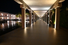 This is the first photo listed above at night time with the reflection pool area to the left lighted. I found it an intriguing photo with the lighting and the reflections on the water at night. ections on the 