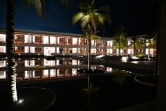 Light reflections with the hotel in the background.