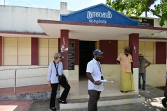 We are standing in front of their local library.  