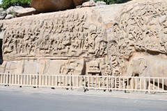 The legend depicted in the relief is the story of the descent of the sacred river Ganges to earth from the heavens led by Bhagiratha.