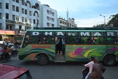 Evening bus backed to the hilt.