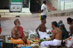 In Hinduism, religious leaders are typically called "Pandits" or "Pujaris" which refers to a Hindu priest who performs temple rituals, while a more general term for a spiritual teacher or guide is "Guru"