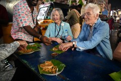 Dennis is explaining what we are eating all for about $1.40. Several of us in our group jumped at the chance to eat this well known street food. 