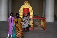 This is a perfect example of different styles of saris, dresses or garments, worn by Indian women and young girls. The sari is a female garment in the Indian subcontinent. A sari is a strip of unstitched cloth, ranging from four to nine meters in length, that is draped over the body in various styles.
