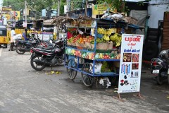 A fruit cart selling local fruits