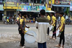 Drummers drumming in a parade