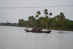 We now journey along the highway through the state of Kerala to the village of Nedumudi where we board  a houseboat, originally  former rice barges now floating house boats. 