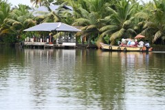 Regular ferry services connect most locations on both banks of the backwaters