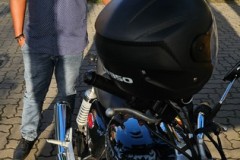 Titan with his Honda motorcycle