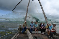 This is the small group of us who walked out on this dock that was about ready to collapse into the river. We were the adventurous ones.  