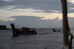 Fishermen returning with the days catch