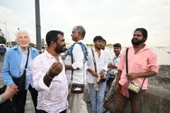 Dennis our guide speaking with some of the local vendors along the harbor side.  